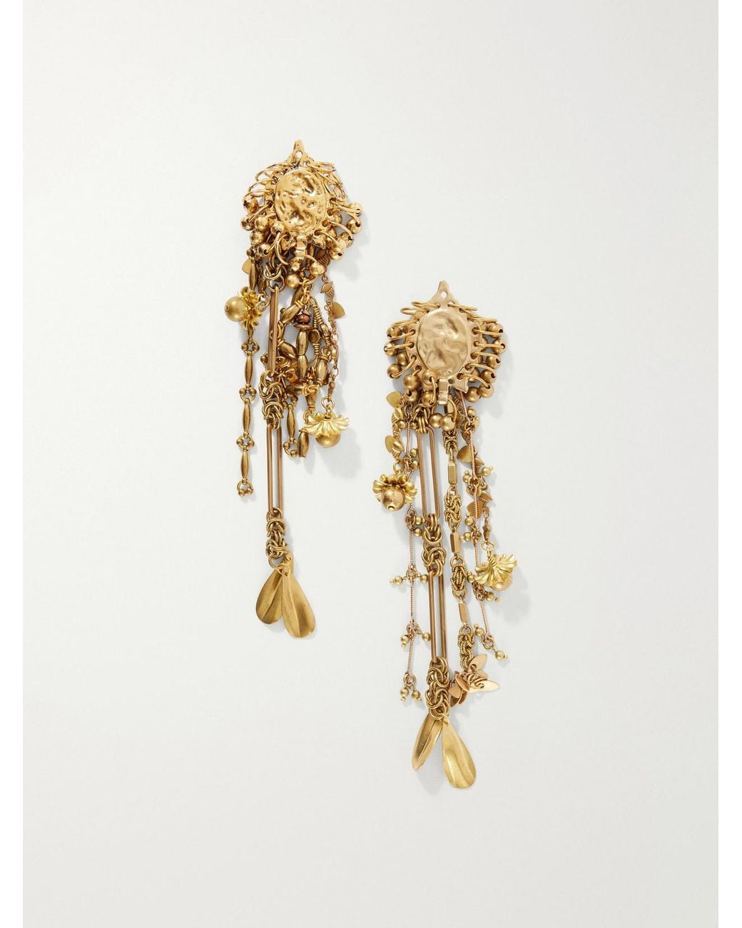 Dries Van Noten Metallic Embellished-Tone Earrings