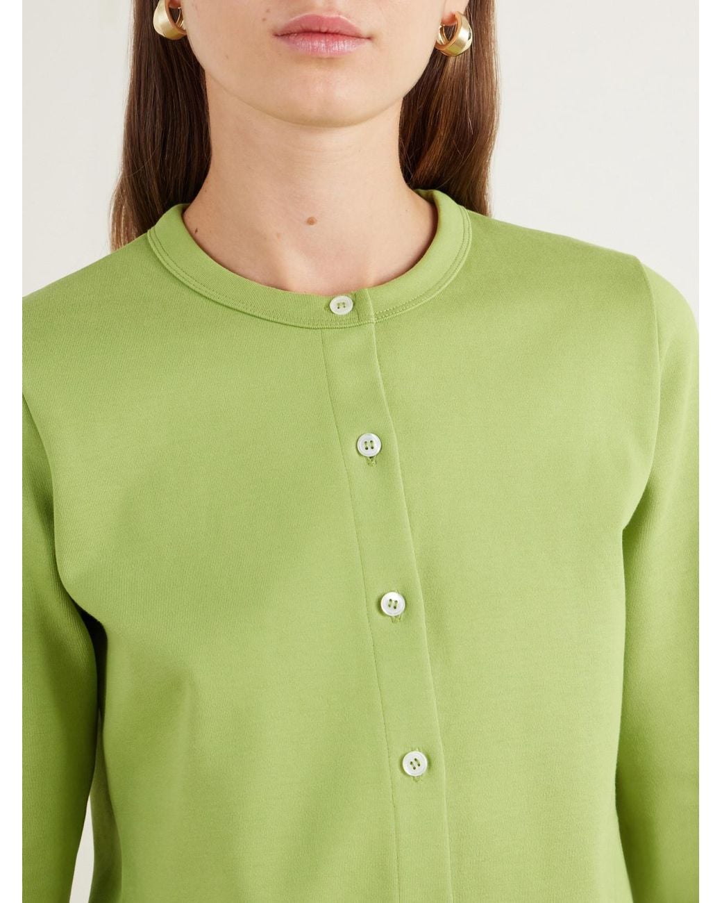 Flore Flore Green Poppy Organic Cotton-Jersey Cardigan