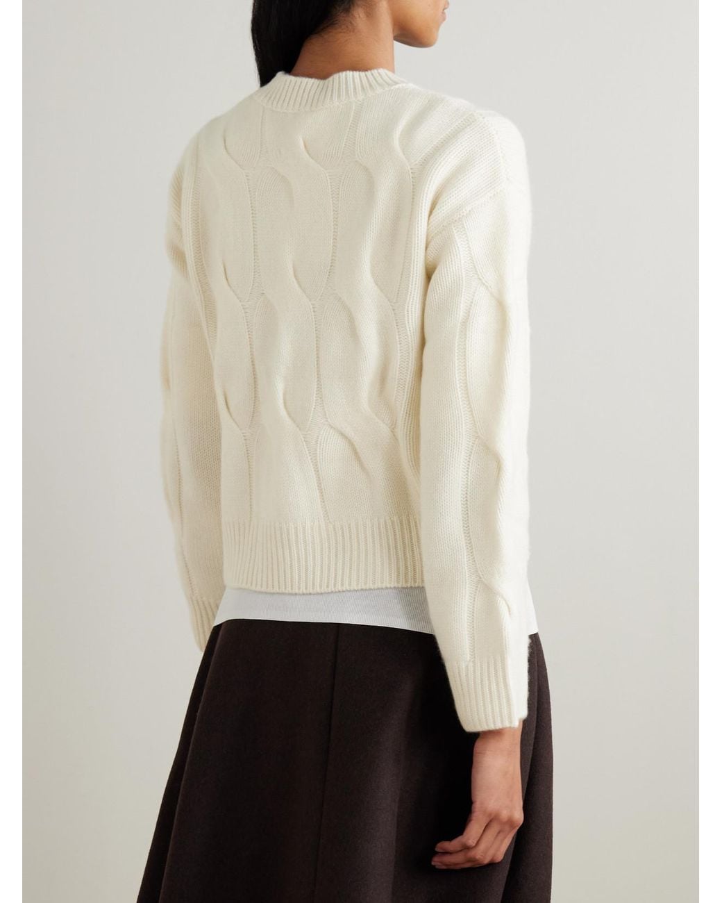 Lisa Yang Natural Sammie Cable-Knit Cashmere Sweater