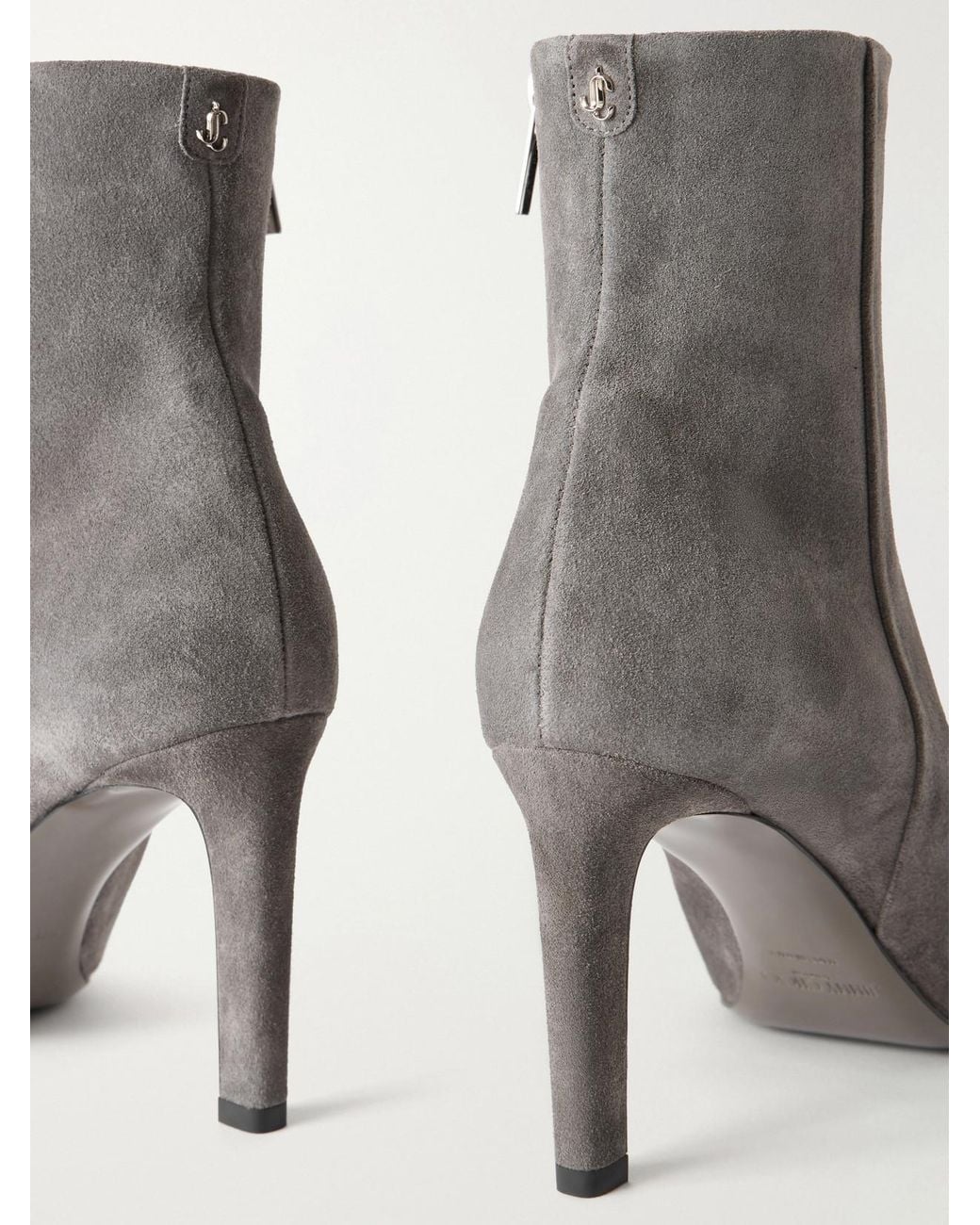 Jimmy Choo Gray Frankie 85 Suede Ankle Boots