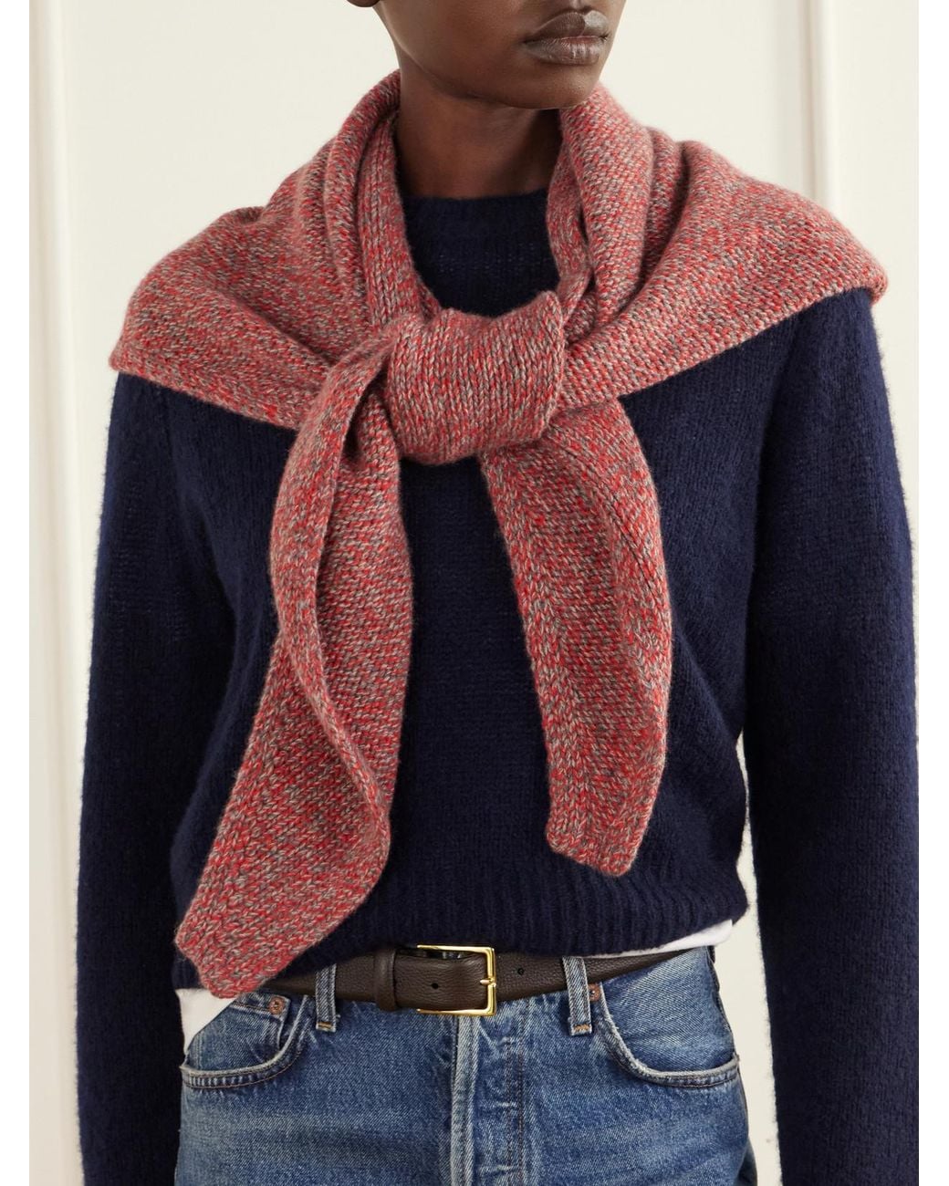Johnstons Red Keill Triangle Cashmere Scarf