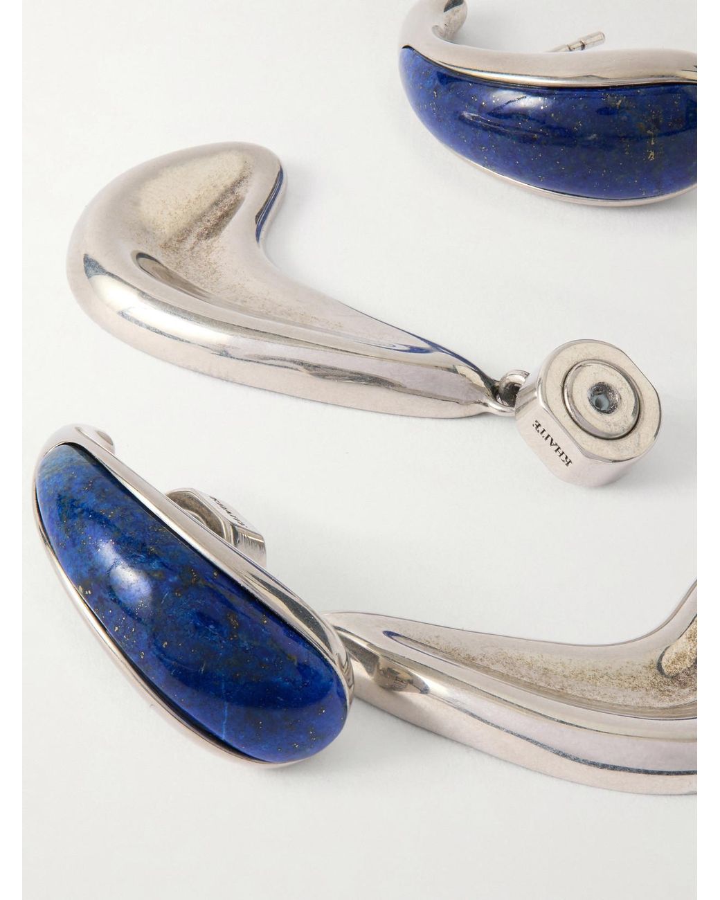 Khaite White Cyclone-Tone Palladium Drop Earrings