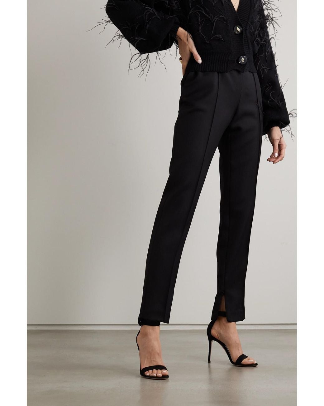 Gianvito Rossi Black Portofino 105 Suede Sandals