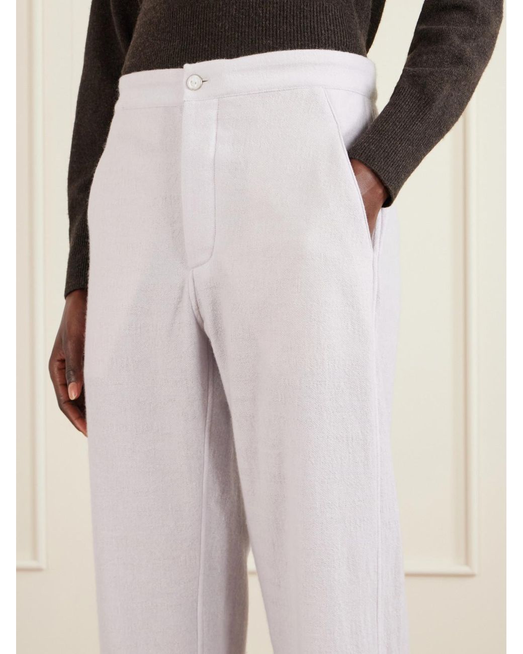God's True Cashmere White Affirmations Cashmere-Woven Wide-Leg Pants