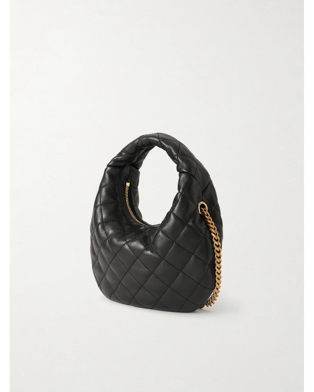 Saint Laurent Black Icarino Mini Matelassé Leather Top-Handle Bag