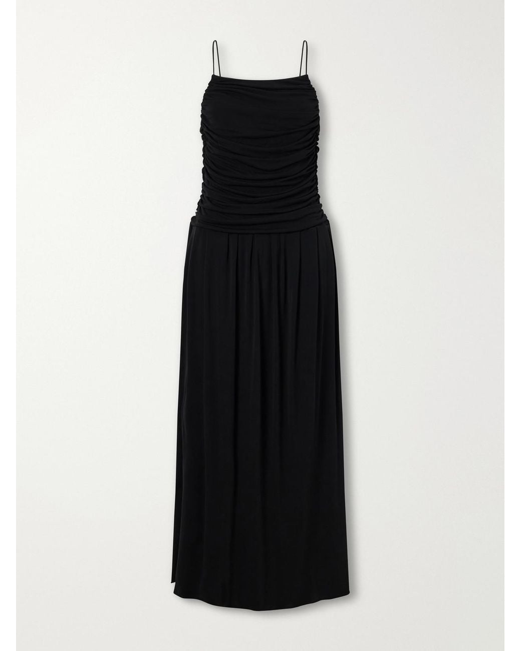 Kallmeyer Black Reese Gathered Jersey Midi Dress