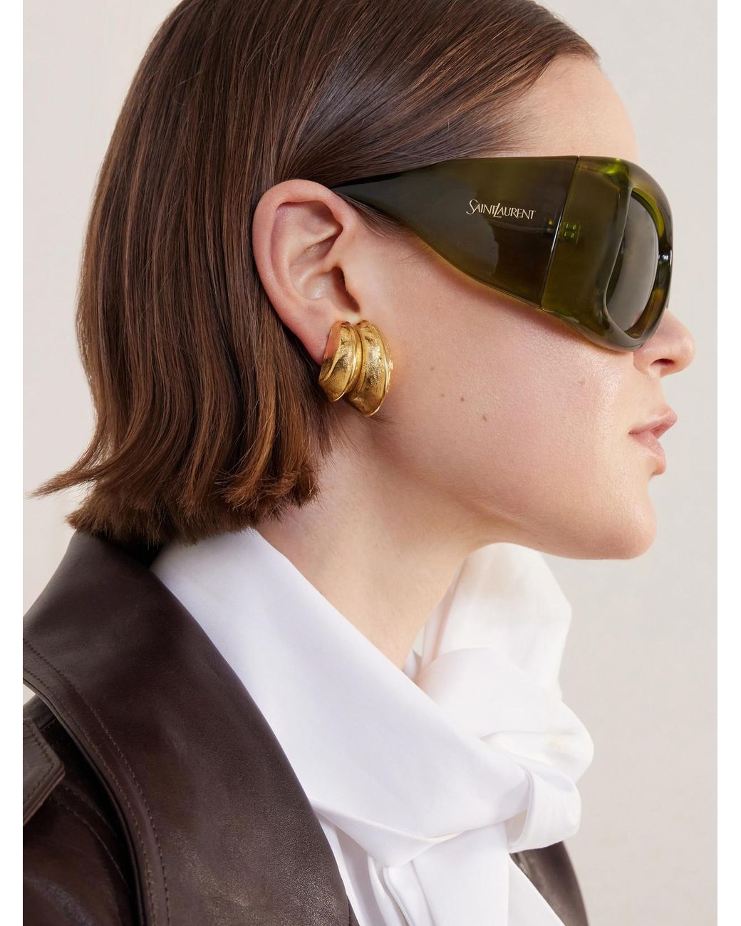 Saint Laurent Green Sl 902 Howl D-Frame Acetate Sunglasses