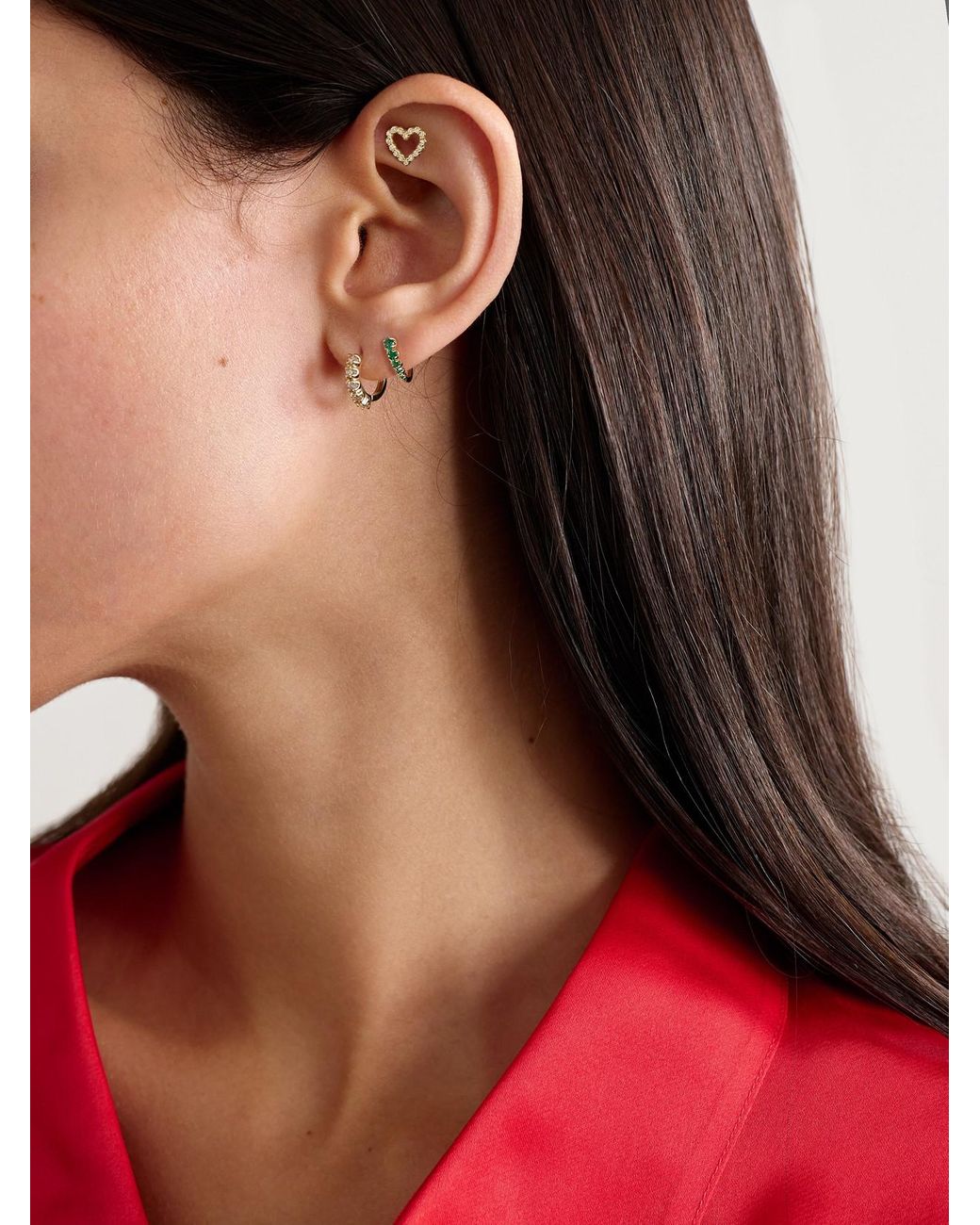 Jennifer Meyer Natural 18-Karat Diamond Hoop Earrings