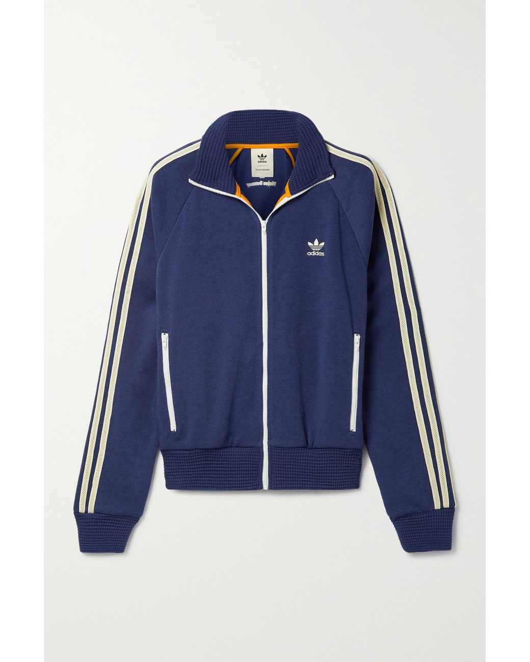 adidas + Wales Bonner Crochet-trimmed Knitted Track Jacket in Blue | Lyst UK