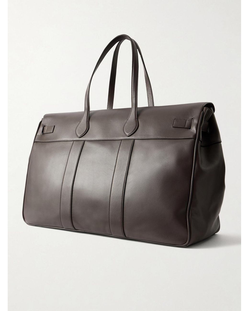 Brunello Cucinelli Black Leather Weekend Bag