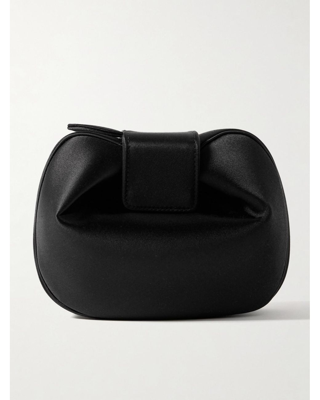 Gabriela Hearst Black Soft Demi Satin Clutch