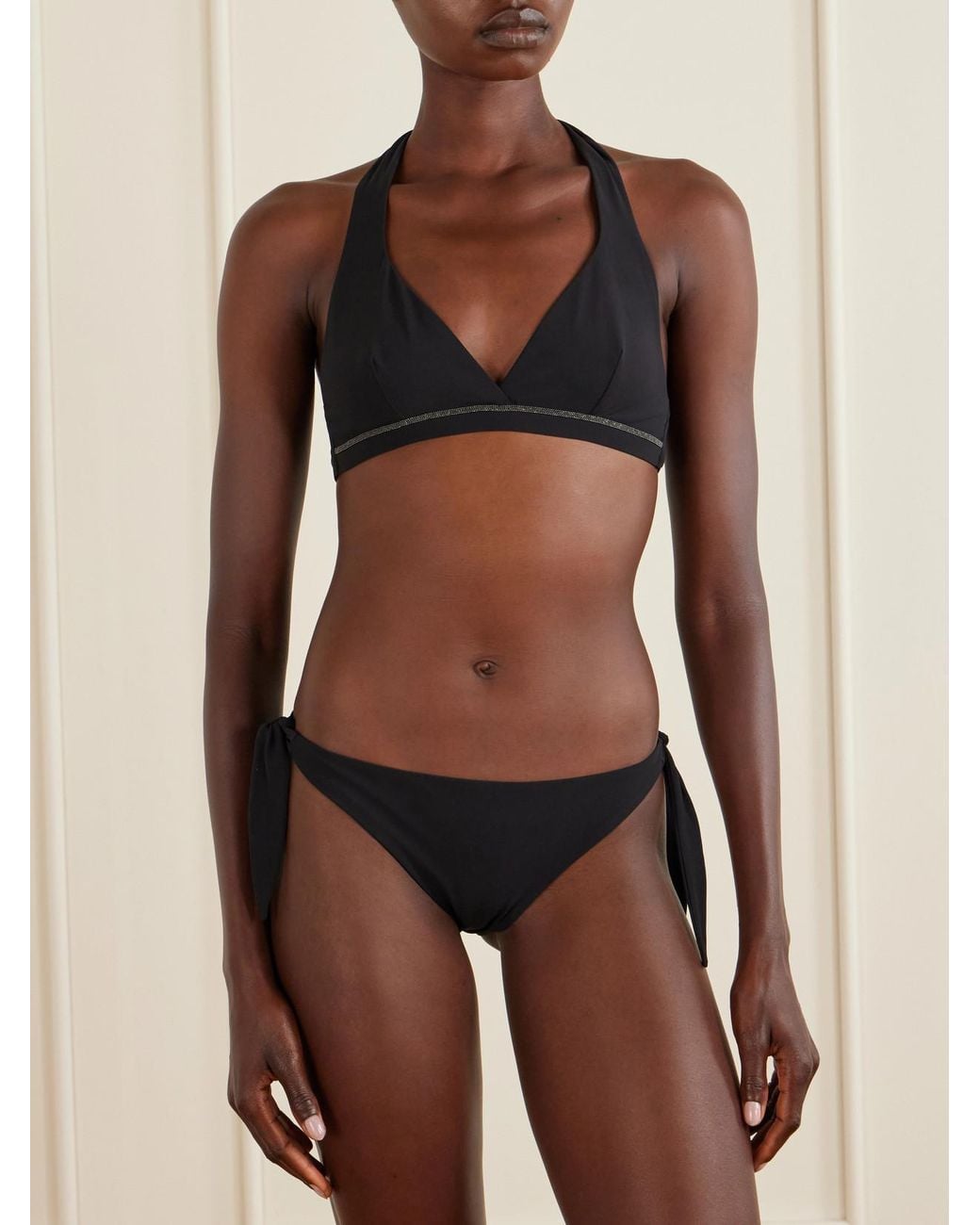 Brunello Cucinelli Black Self-Tie Bikini Briefs