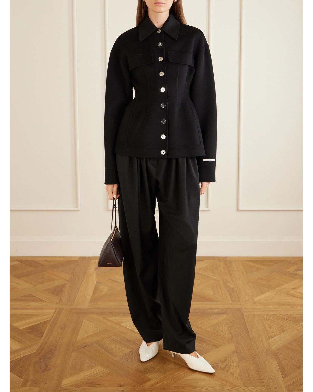 Sportmax Blue Zorro Wool Wide-Leg Pants