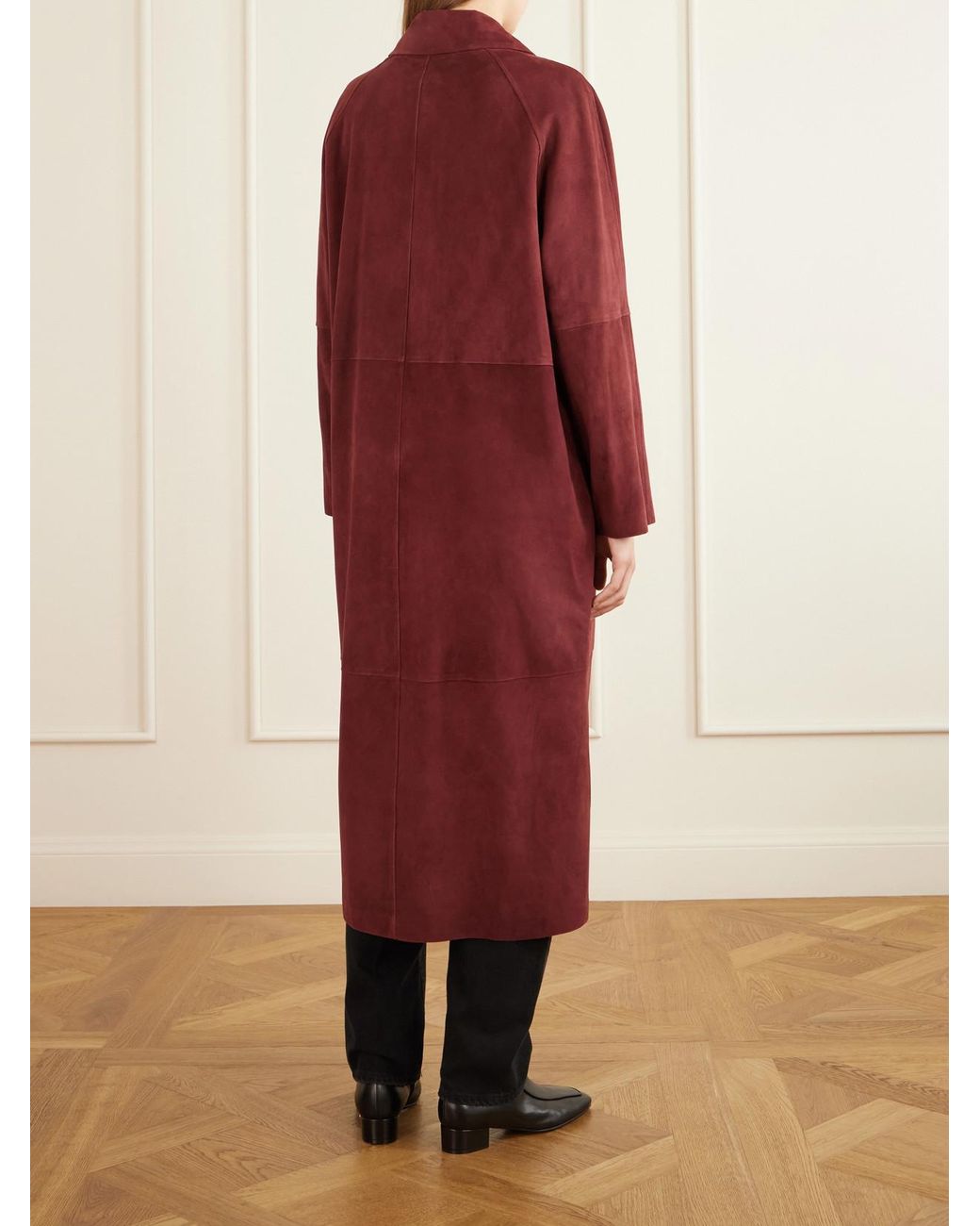 Arma Red Judy Oversized Suede Coat