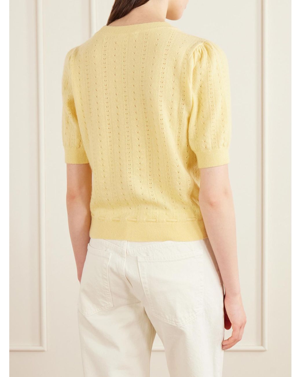 FRAME Yellow Charm Knitted Cashmere Sweater