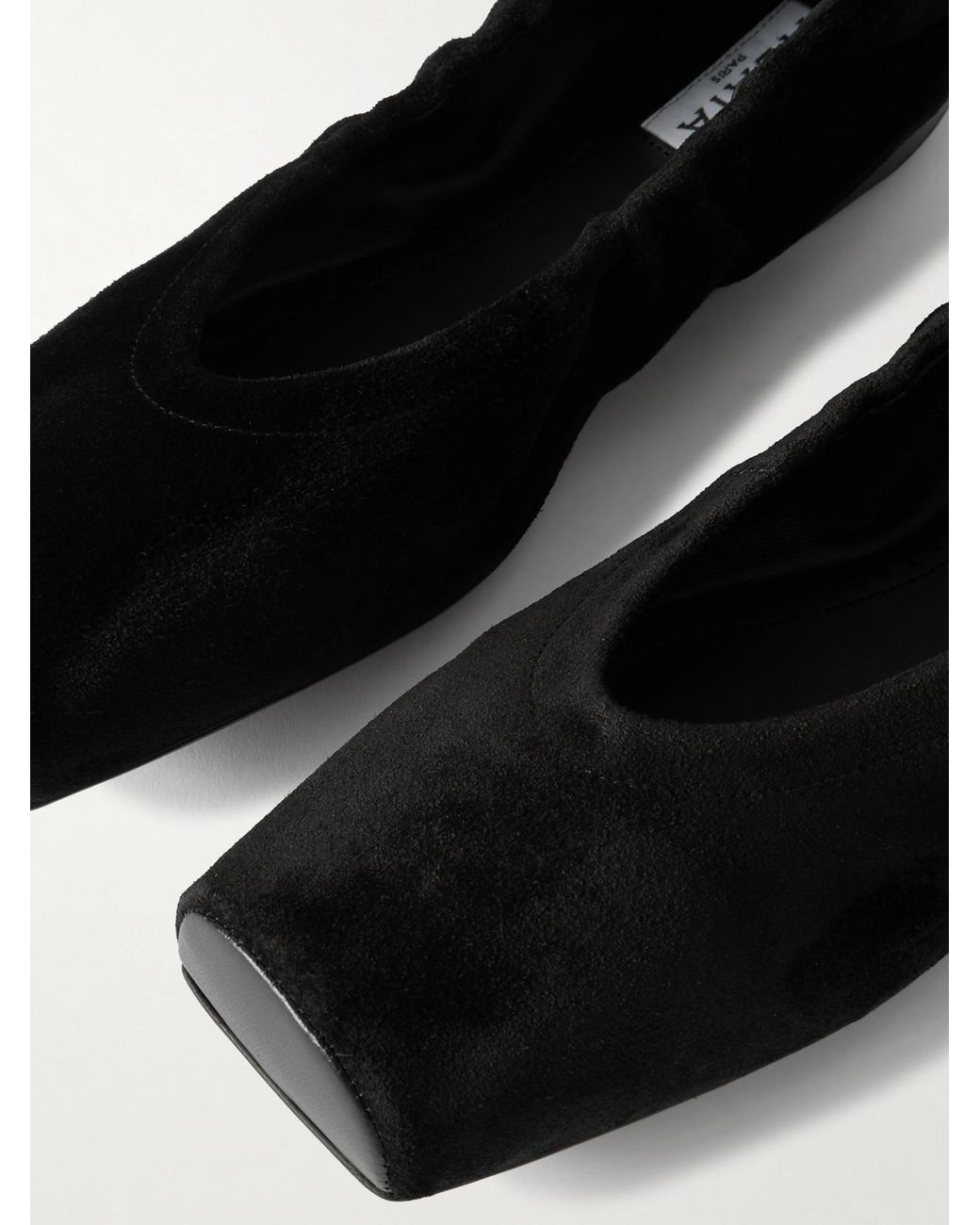 Alaïa Black Suede Slip-On Ballet Flats