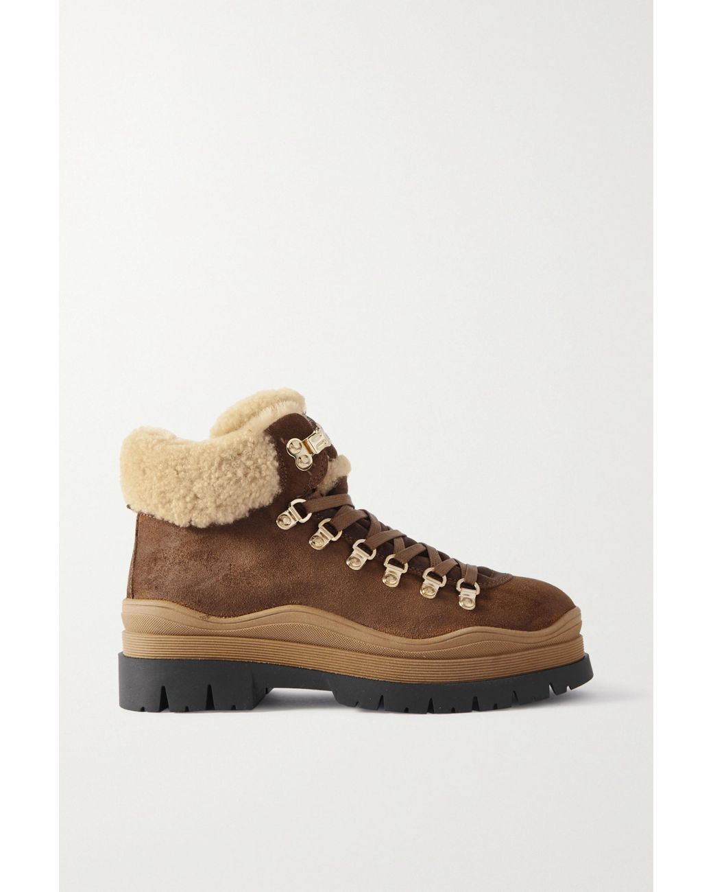 Bogner Arosa Shearling lined Suede Ankle Boots in Brown Lyst