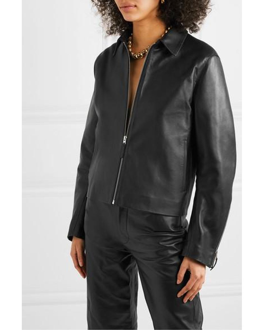 Totême Lucca Black Leather Jacket | Lyst