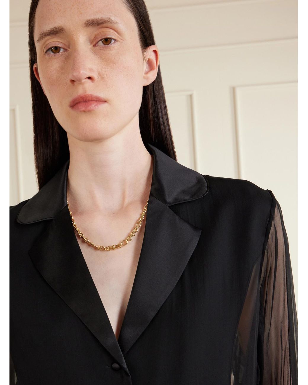 David Webb Natural Barbell 18-Karat Chain Necklace