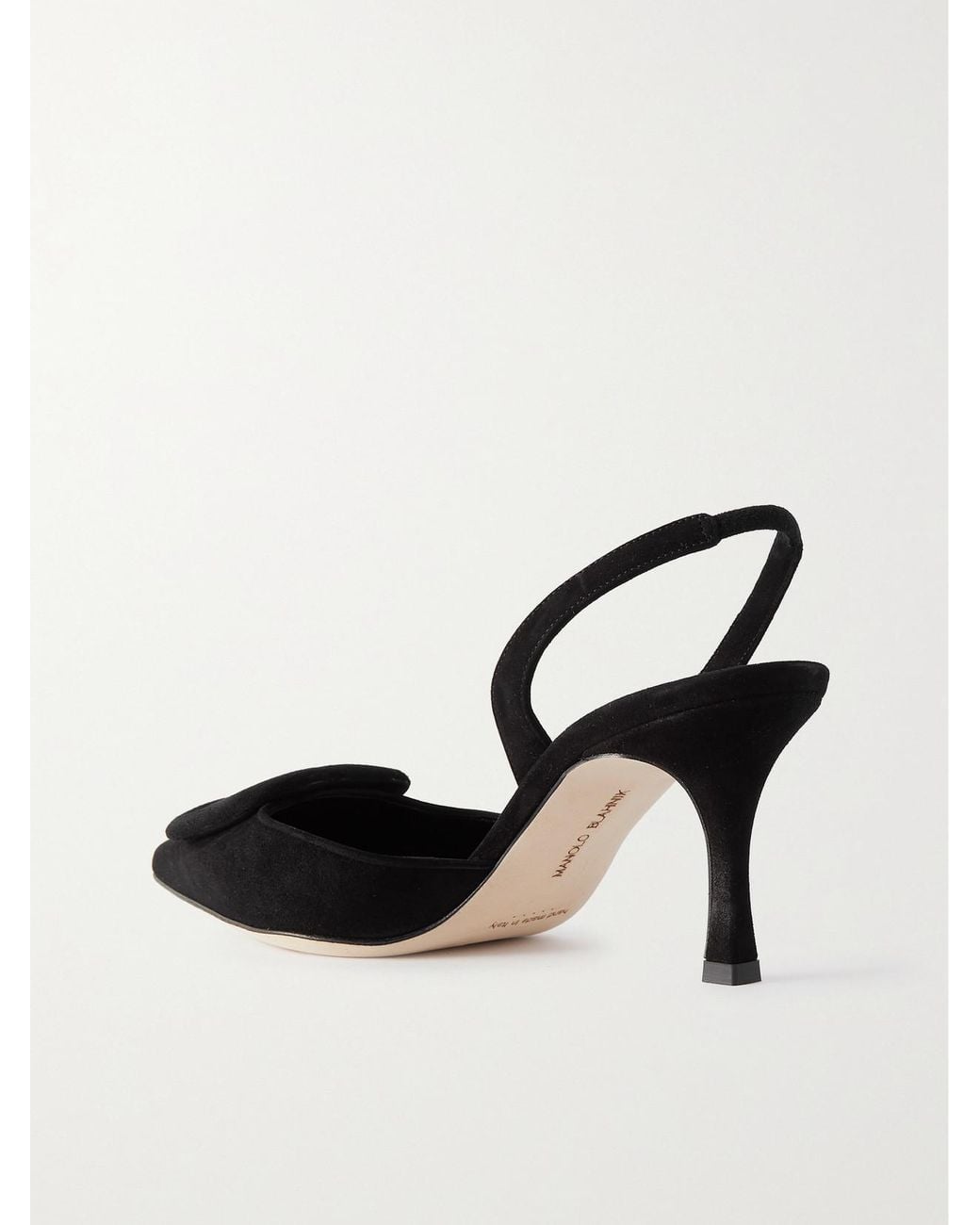 Manolo Blahnik Black Suede Maysli Pumps