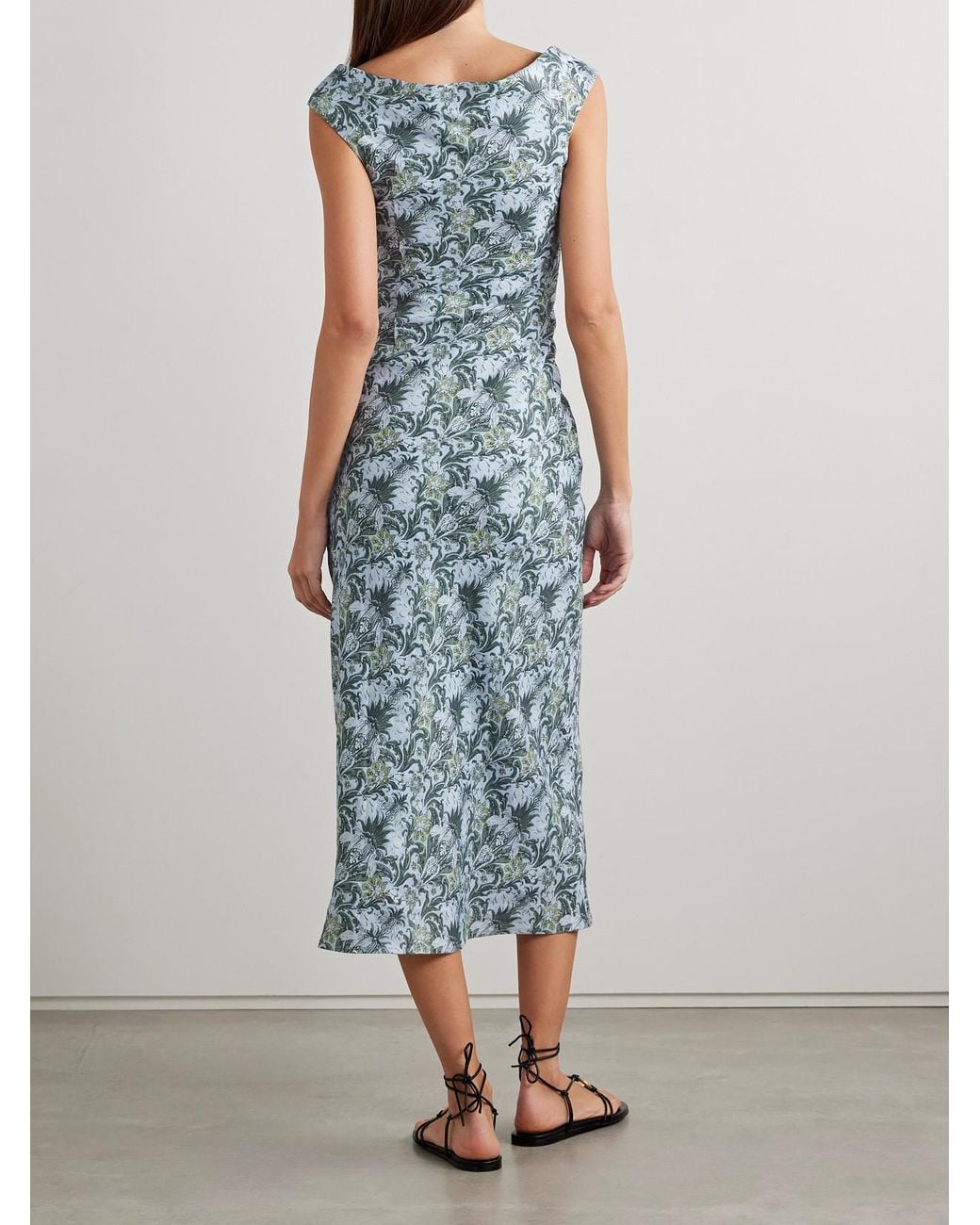 faithfull the brand blue floral dress Dress Designer By Escada In Grey, Size: L