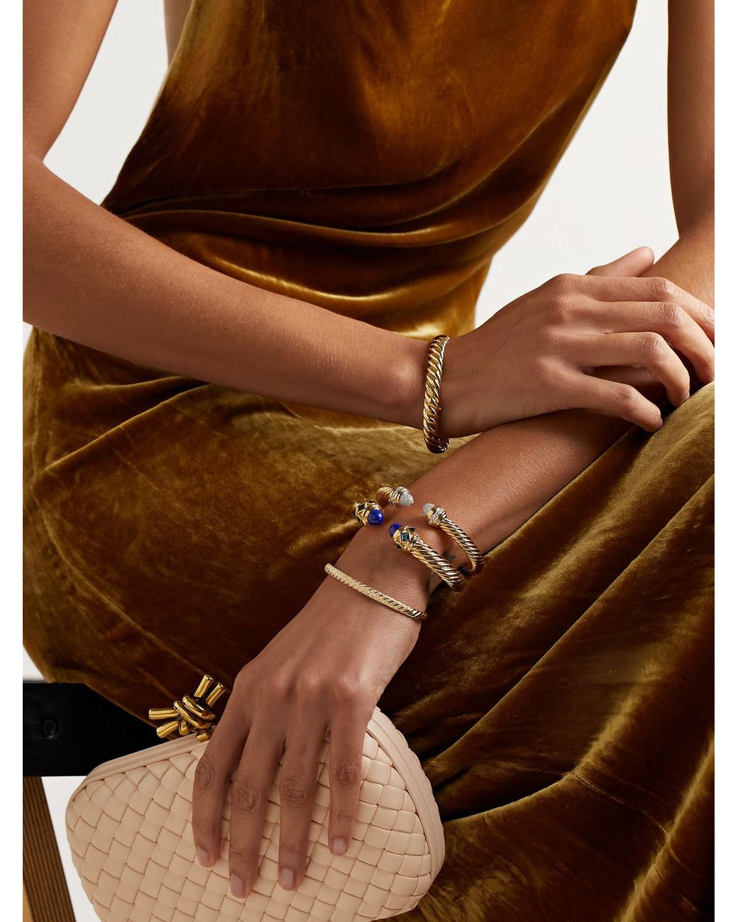 David Yurman Natural Sculpted Cable 18-Karat Diamond Bangle