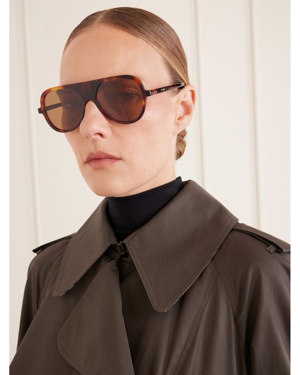 Céline Multicolor Thin Pilot Aviator-Style Acetate Sunglasses