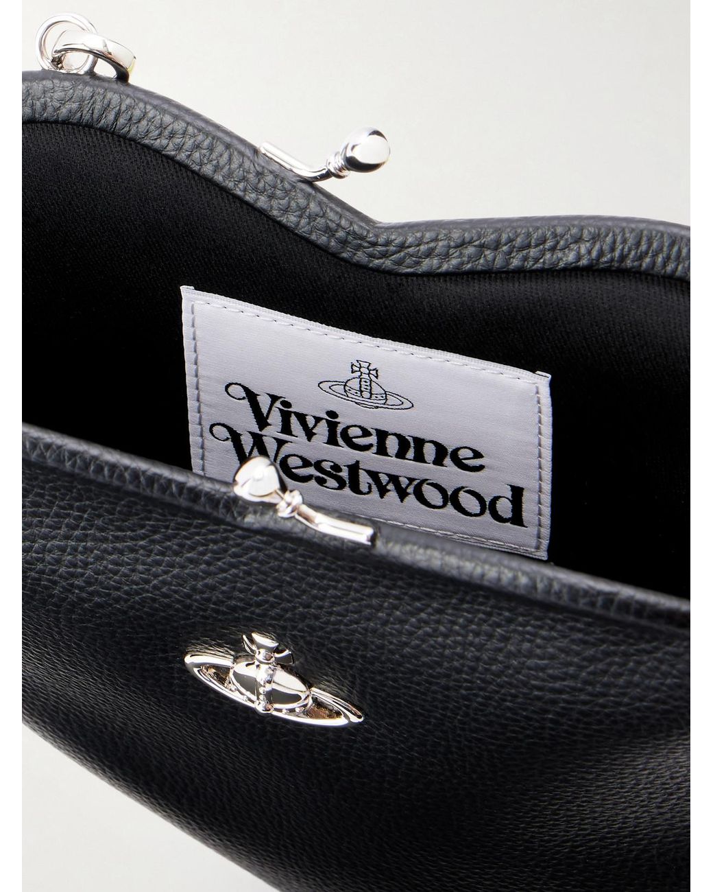 Vivienne Westwood Black Belle Heart Logo-Appliquéd Leather-Effect Shoulder Bag
