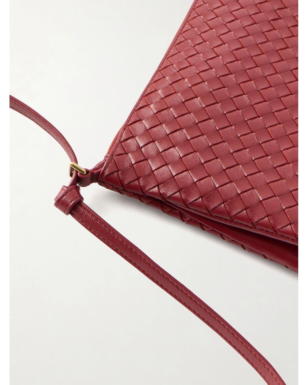 Bottega Veneta Red Gemellini Intrecciato Leather Shoulder Bag