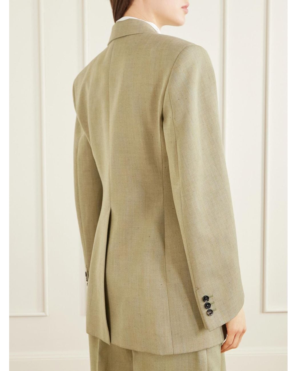 Bottega Veneta Natural Embellished Wool-Blend Blazer