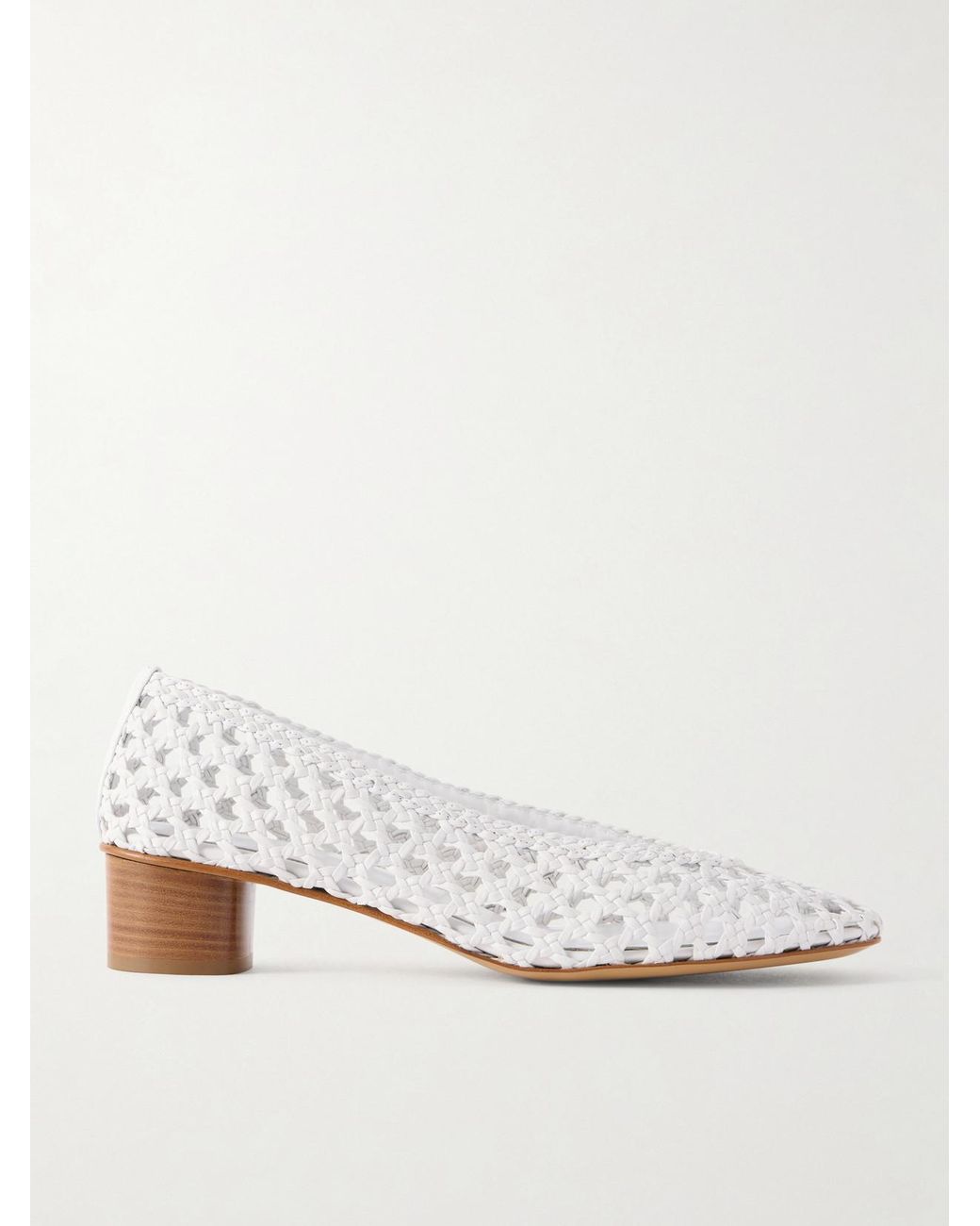 Le Monde Beryl Natural Woven 40 Leather Pumps