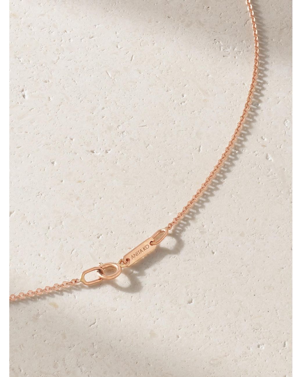 Anita Ko Natural Initial 18-Karat Rose Diamond Necklace