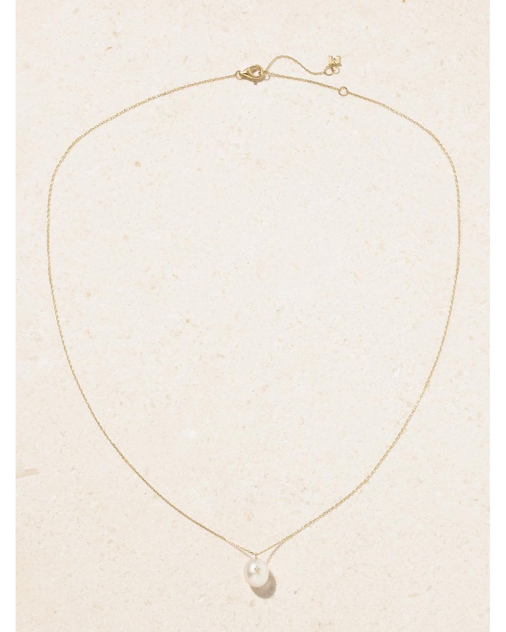 Mateo Natural 14-Karat, Pearl And Diamond Necklace