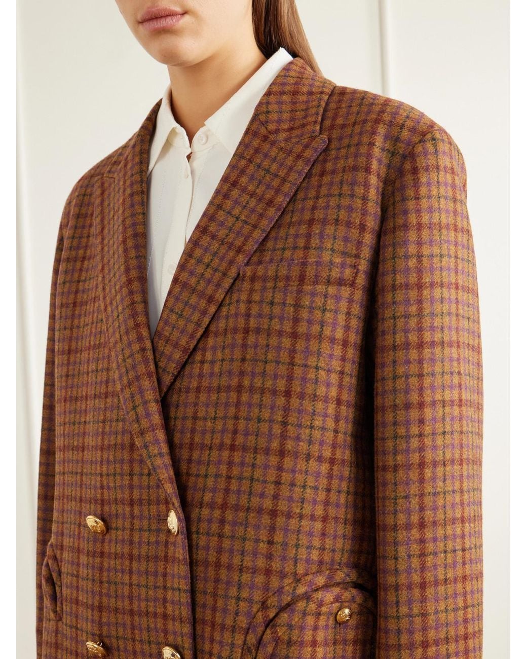 Blazé Milano Brown Nightbreak Checked Wool Blazer