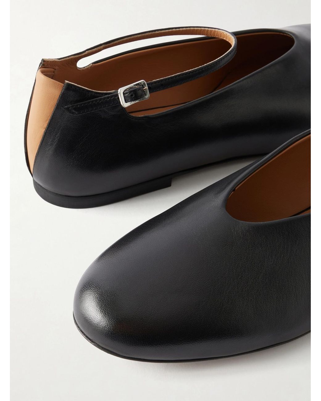 Jil Sander White Elyss Leather Ballet Flats