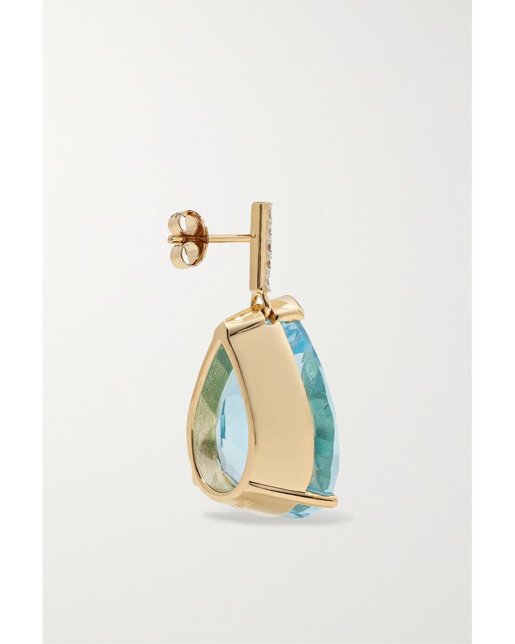 Mateo Blue 14-Karat, Topaz And Diamond Earrings
