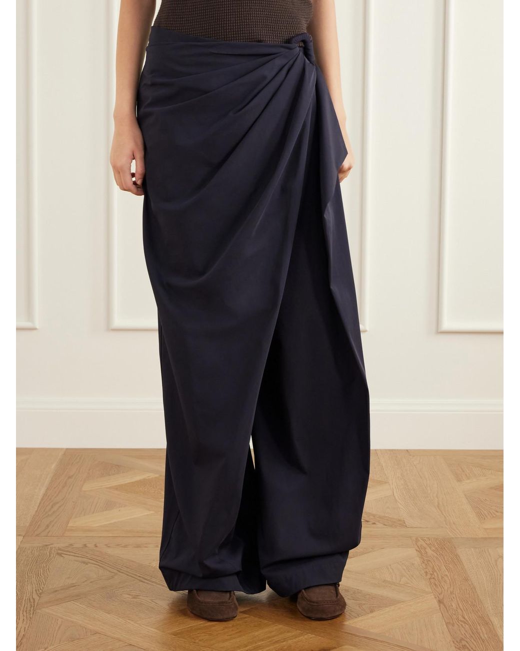 J.W. Anderson Blue Cotton-Drill Wide-Leg Wrap Pants