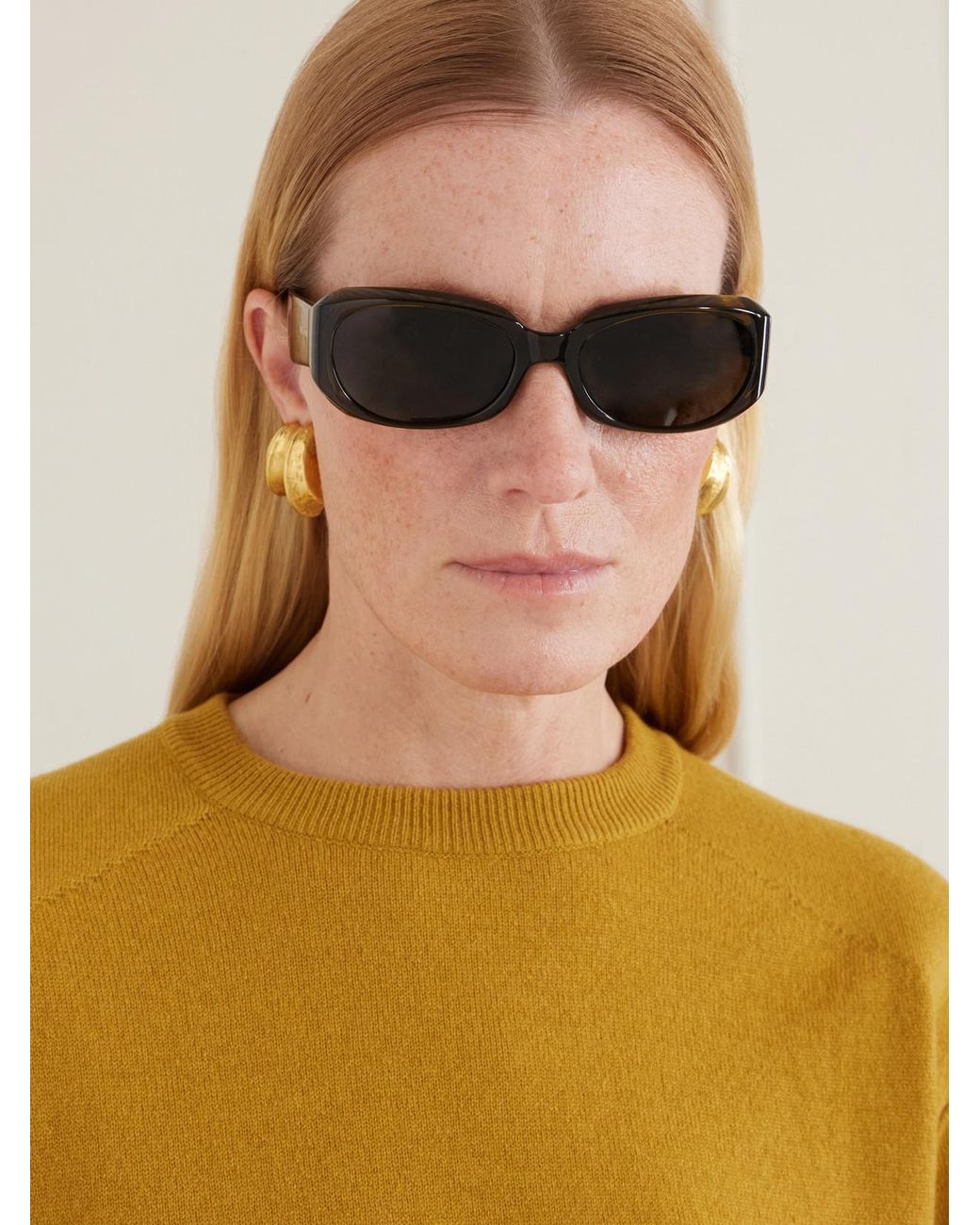 Saint Laurent Green Sl 868 Squared-Frame Acetate Sunglasses