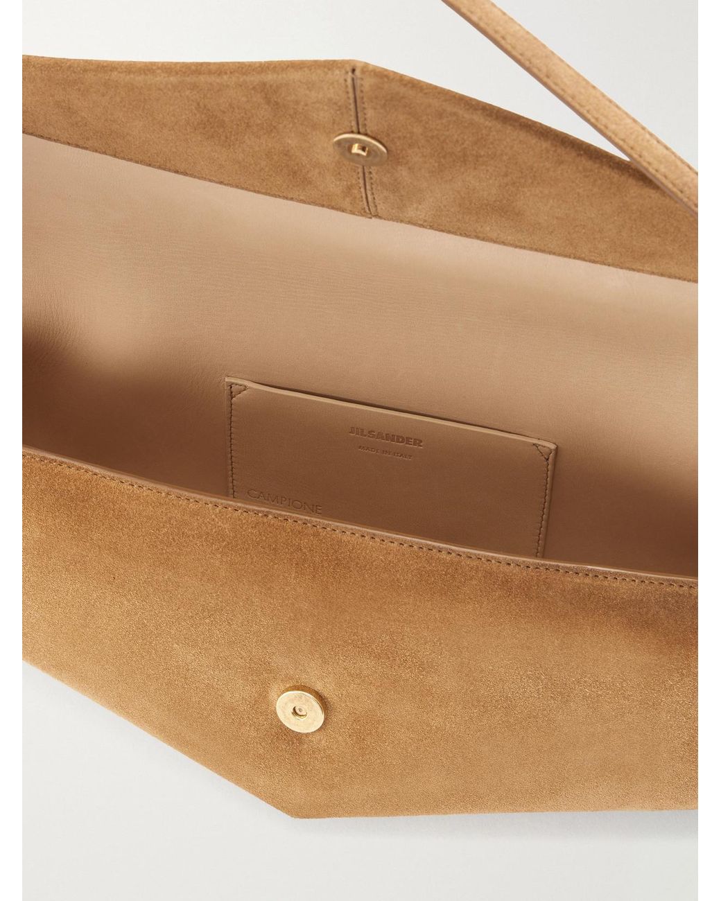 Jil Sander Natural Kante Suede Shoulder Bag