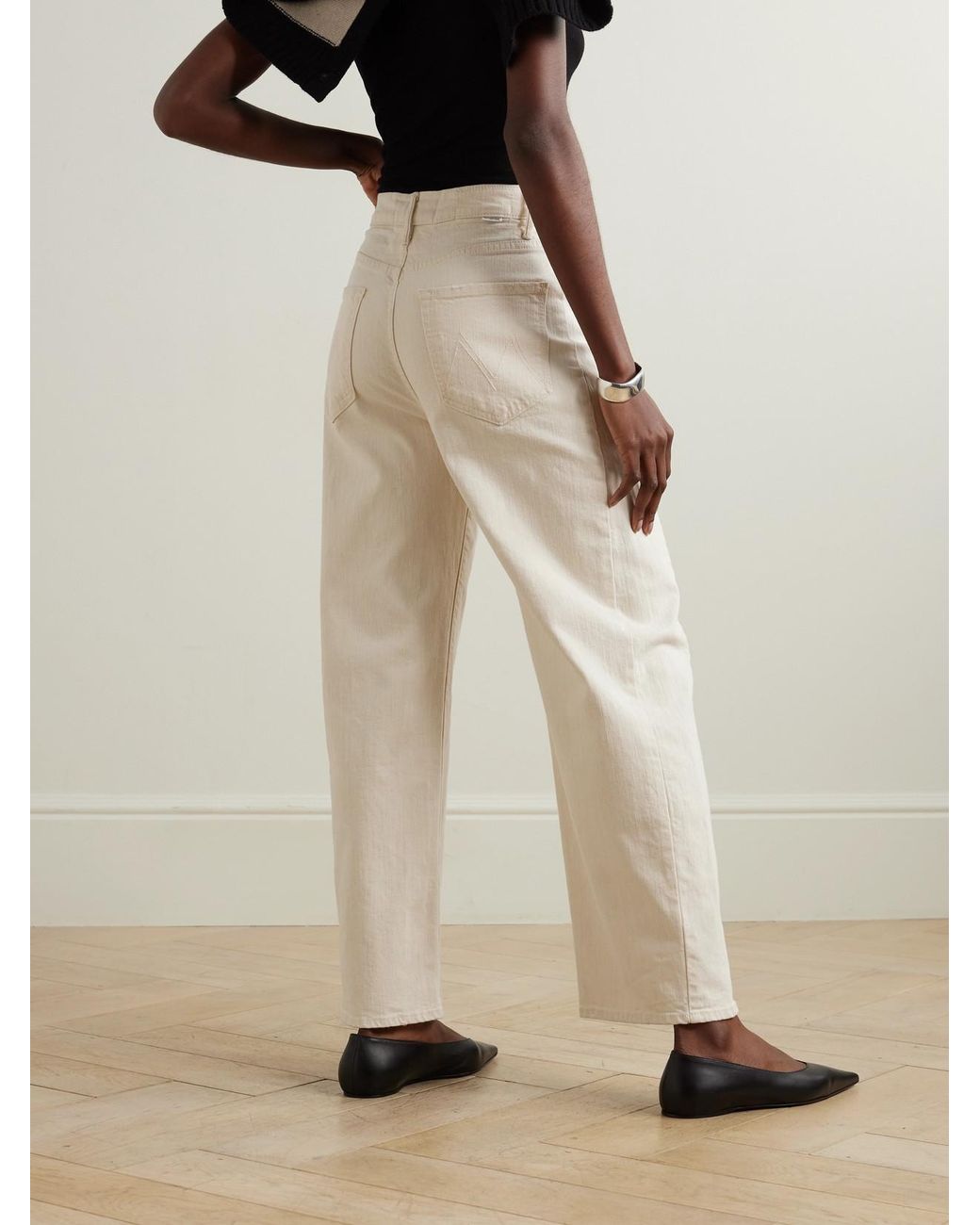 Mother Natural The Half Pipe Ankle High-Rise Barrel-Leg Jeans