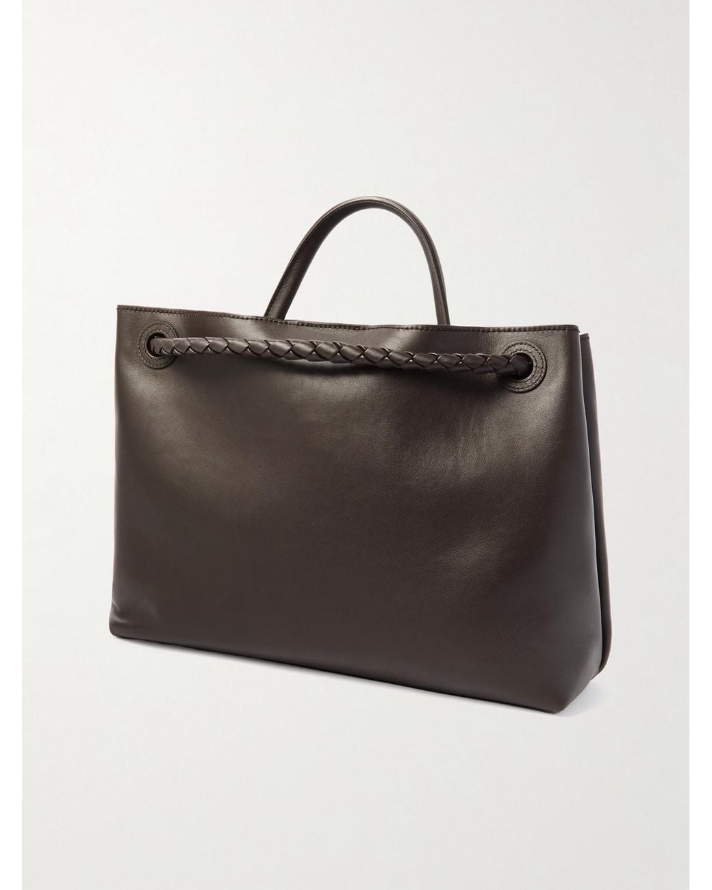 Bottega Veneta Gray Andiamo Medium Leather Shoulder Bag
