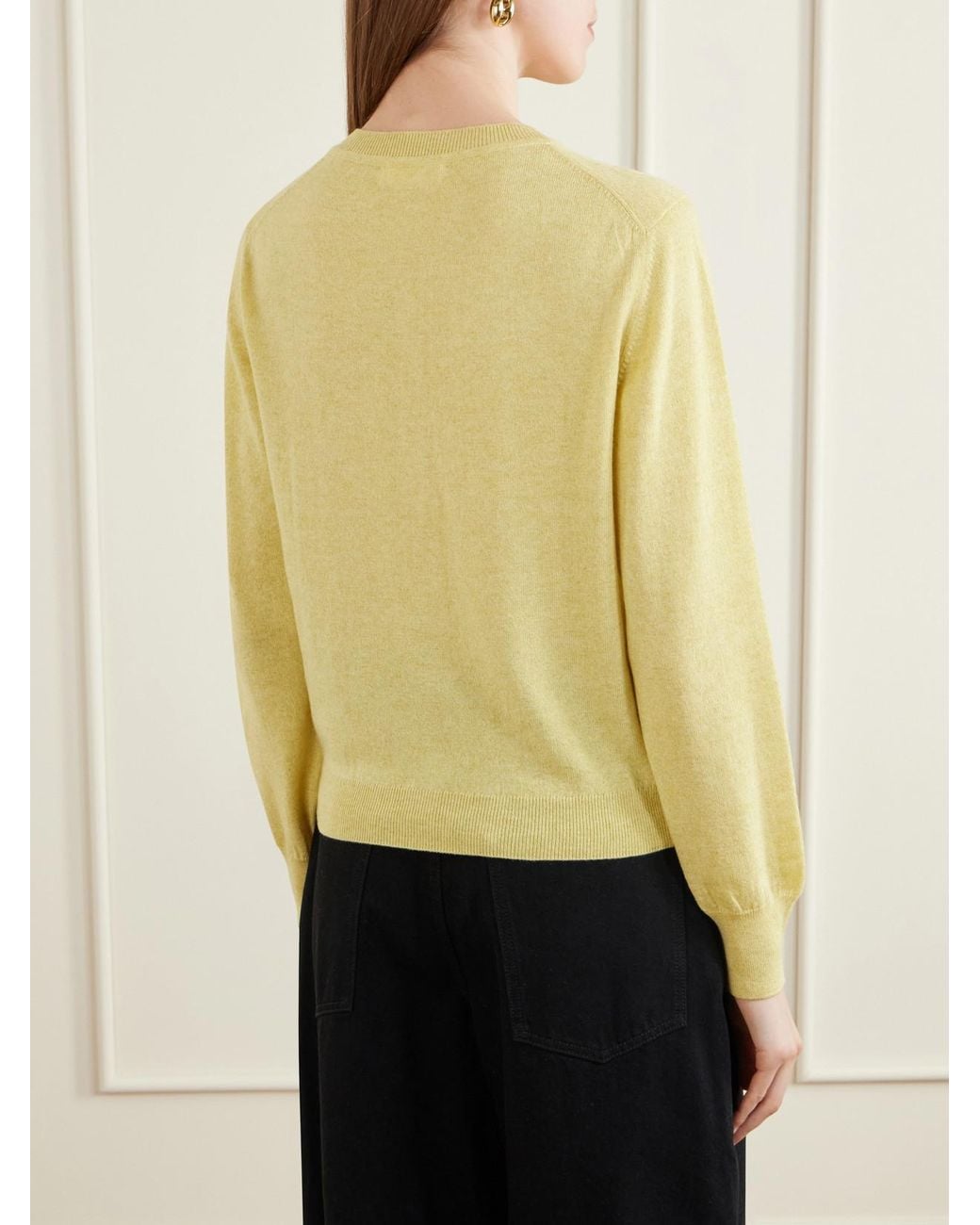 &Daughter Yellow Enya Cashmere And Cotton-Blend Cardigan