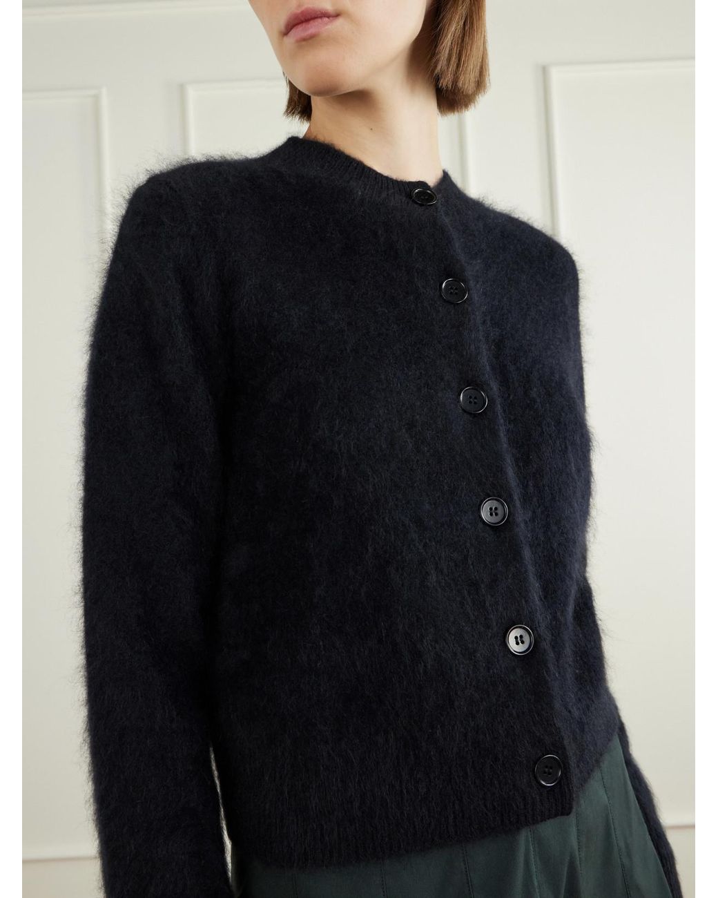 Lisa Yang Black Azalea Brushed-Cashmere Cardigan