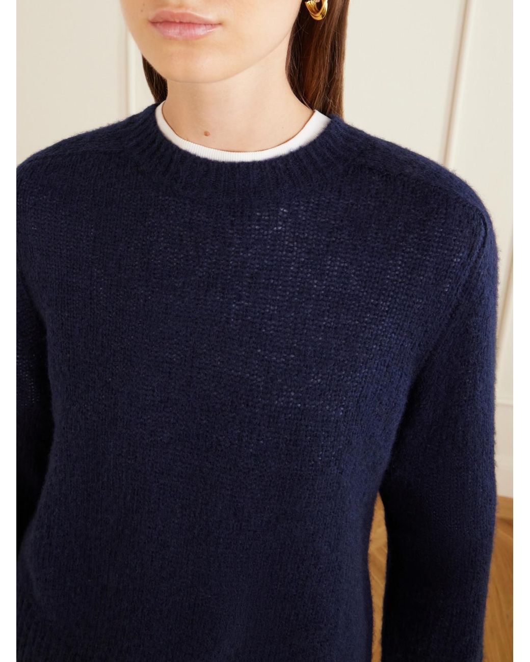 Lisa Yang Blue Solene Cashmere And Silk-Blend Sweater