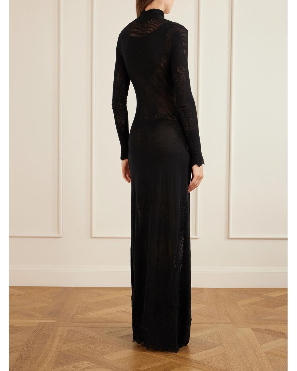 Gabriela Hearst Black Solace Ribbed-Knit Virgin Wool Maxi Dress