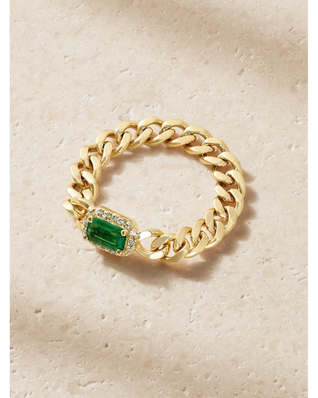SHAY Natural 18-Karat, Emerald And Diamond Ring