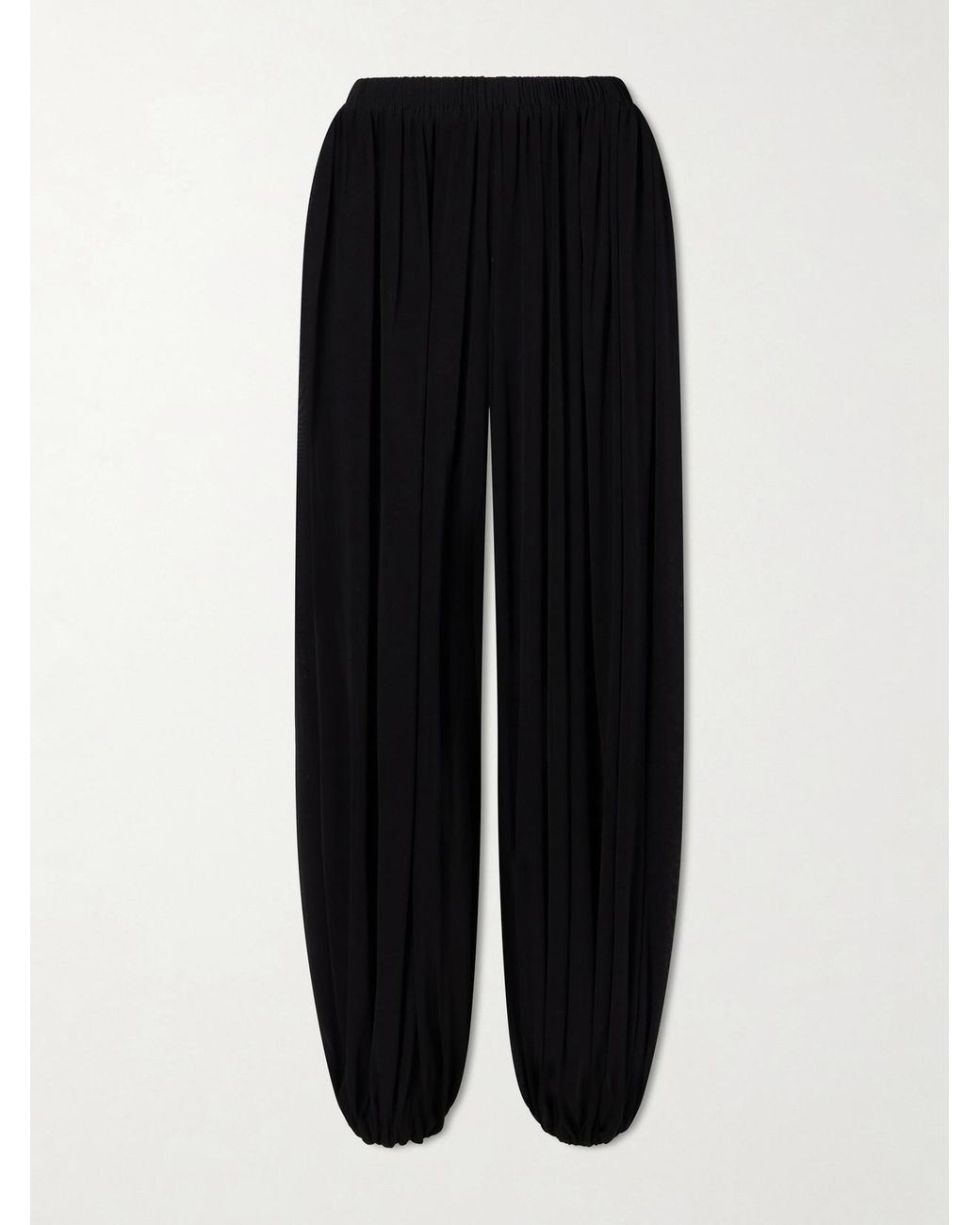 Aflalo Black Lolana Satin-Jersey Balloon Pants