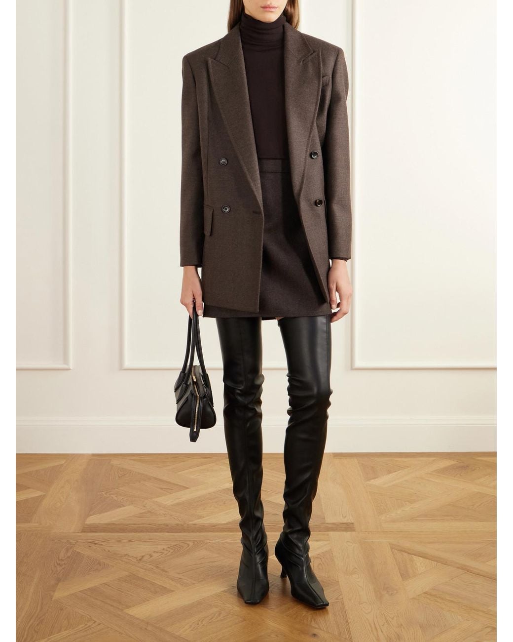 Max Mara Black Sacinoso Wool-Felt Mini Skirt