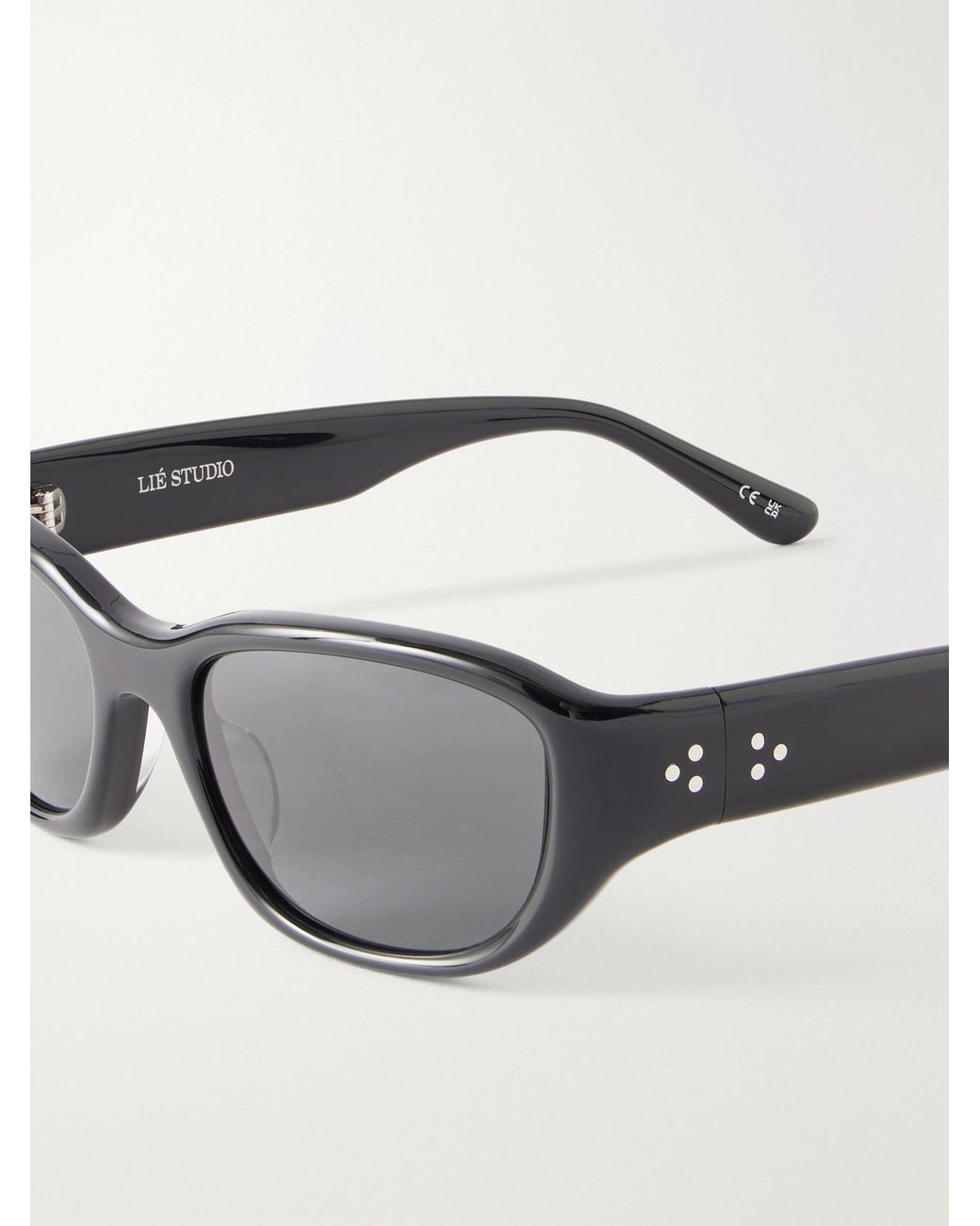 LIE STUDIO Gray Matteo D-Frame Acetate Sunglasses