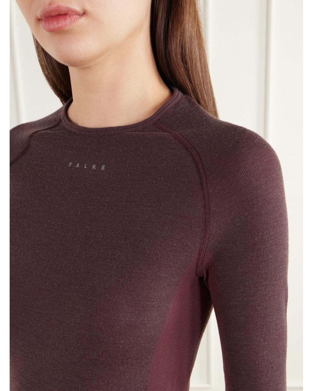 Falke Purple Thermozone Ribbed Jersey Base Layer